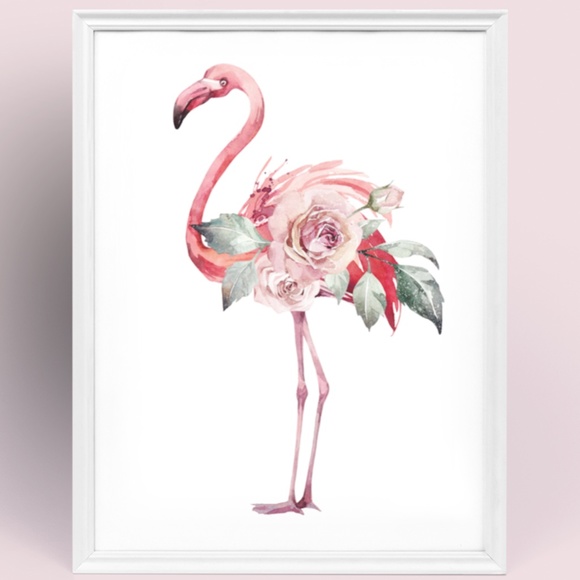 Watercolor Tropical Flamingo Wall Art Poster Print UNFRAMED - Picture 11 of 17